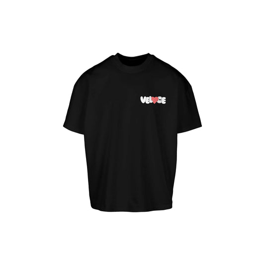 Veloce Heart Logo Oversized T-Shirt - Black
